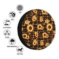 thumbnail image 4 of Salouo Brown Plaid Sunflower Print Spare Tire Cover 14-17 inch Spare Tire Protector Universal Tough Tire Wheel Cover for Trailer SUV and Truck-15 inch, 4 of 6