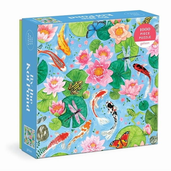 By The Koi Pond 1000 Piece Puzzle in Square Box (Jigsaw)
