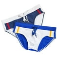 thumbnail image 2 of Men's Classic Fit Color Contrasting Swim Briefs Quick Dry Swimsuit Bathing Suit, 2 of 13