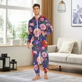 thumbnail image 6 of FORMRS Onesies Pajama for Adults Unisex Hoodie Winter Jumpsuit One Piece Sleepwear, Sizes S-2XL, Beautiful Floral Pattern, 6 of 7