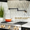 thumbnail image 7 of Wowow Wall Mounted Pot Filler with Double Joint Swing Arms in Black and Gold, 7 of 7