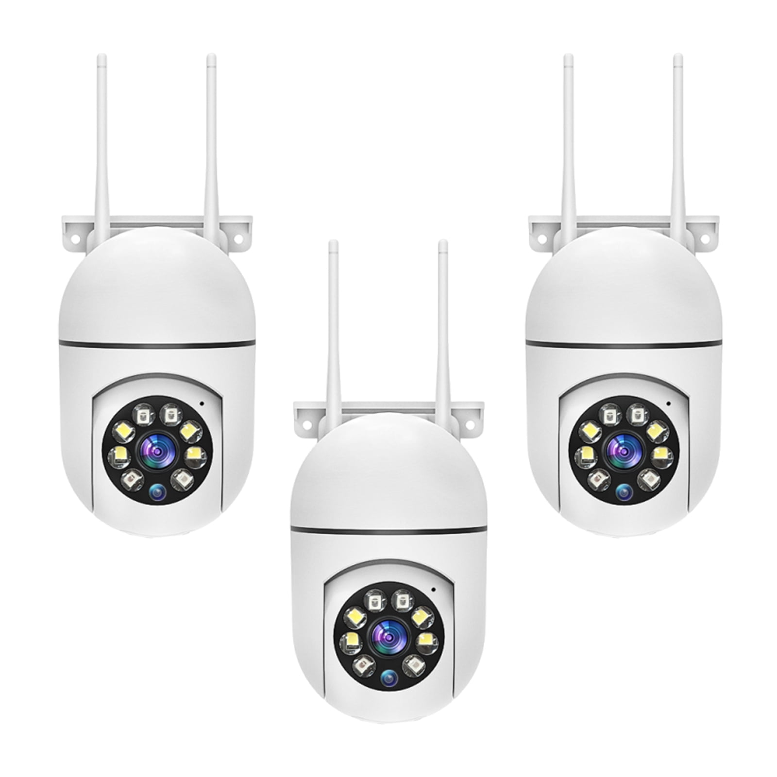 3 Pack AI Smart PTZ Security Camera Model 911, 2.4G & 5G WiFi, Full Color Night Vision, Smart Motion Detection with Siren Alarm, Two-Way Audio, Easy Installation, Local & US Cloud Storage