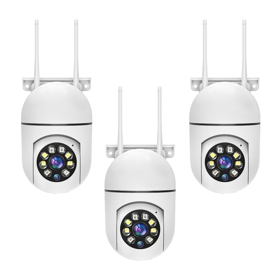 3 Pack AI Smart PTZ Security Camera Model 911, 2.4G & 5G WiFi, Full Color Night Vision, Smart Motion Detection with Siren Alarm, Two-Way Audio, Easy Installation, Local & US Cloud Storage