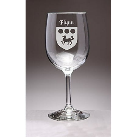 

Flynn Irish Coat of Arms Wine Glasses - Set of 4 (Sand Etched)
