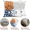 thumbnail image 6 of Outdoor Throw Pillow Covers 20x20 Inch Set of 2 Waterproof Spring Summer Geometric Elegant Orange Blue Outdoor Pillow Covers for Patio Funiture Garden Couch 158V20, 6 of 6