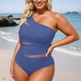 thumbnail image 2 of QHFBli Plus Size Swimsuit Women One Piece Swimsuit Tummy Control High Neck Bathing Suit Ruched Swimwear, 2 of 5