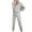Grey, variant on Fgnfyis Women Fashion Casual Solid Shirt Round Neck Blouse Pocket Pant Suit Pants Sets for Women Women's Trousers Suit Beige XXL