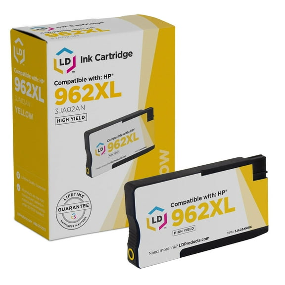 LD Products Compatible Replacement for HP 962XL 3JA02AN Yellow Ink for OfficeJet Pro 9025 9018