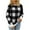 Black, variant on GigrtiJin Women's Plaid Knitted Sweater Round Neck Long Sleeved Casual Pullover Top Fashion Comfy Loose Sweaters
