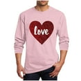 thumbnail image 3 of VBTAPA Valentines Day T Shirts for Men Love Heart Graphic Tee Shirts Big and Tall Long Sleeve Crew Neck Tshirt Casual Sports Tees Pink XXL, 3 of 6