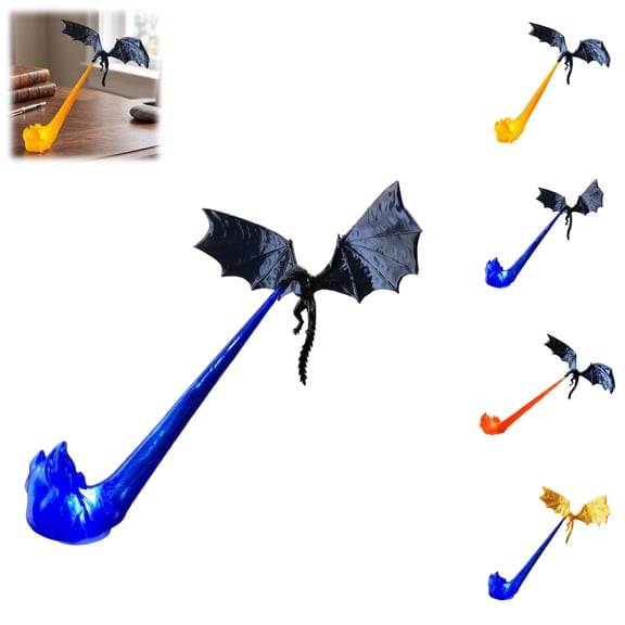 Dragon Bookshelf Nook Light, 3D Printed Fire-Breathing Fantasy Shelf Decor | Flying Dragon Design | Large & Small Options | Book Lover Gift | Halloween Shelf Display