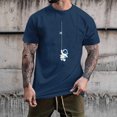 thumbnail image 2 of Camiseta de manga corta con estampado de planeta espacial para hombre, informal, a la moda, con cuello redondo Pompotops  oipoqjl33910, 2 of 4