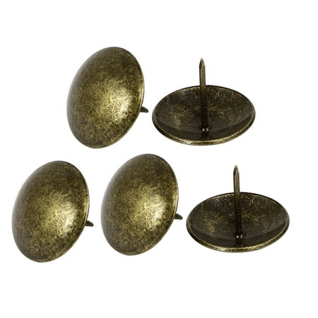 5 Iron Head - Home Furniture Round Head Iron Upholstery Tack Nails Bronze Tone 30mmx25mm 5 Pcs