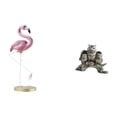 thumbnail image 1 of Escultura de resina de flamenco y búho, figura de arte moderno con soporte de metal para decoración del hogar, habitación, oficina, mesita de noche o, 1 of 8