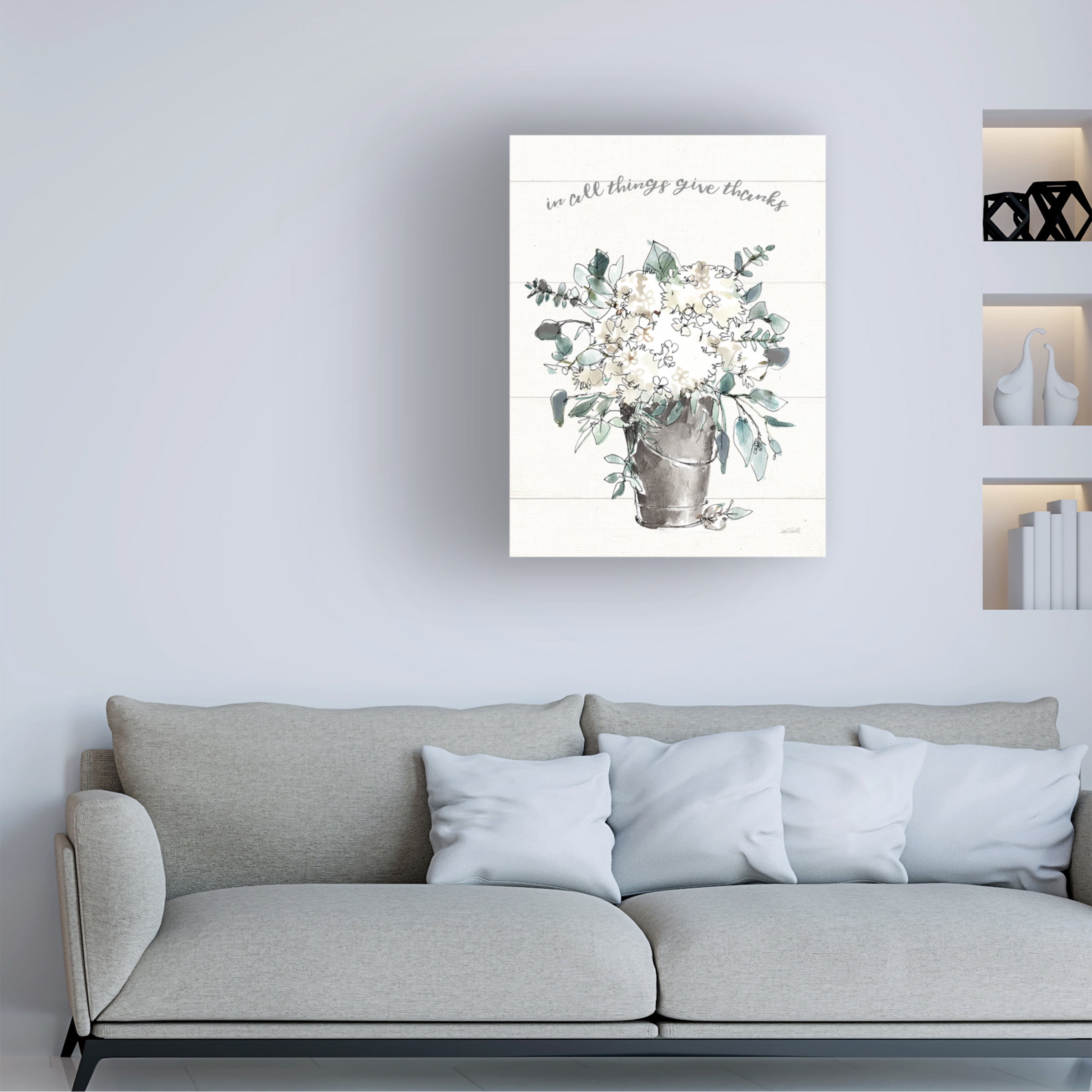 Anne Tavoletti 'Modern Farmhouse V Give Thanks' Canvas Art