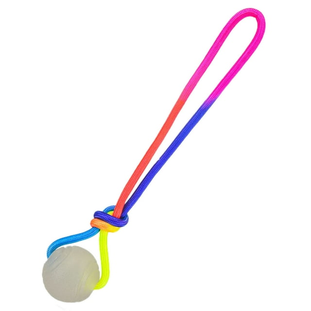 Hearth & Gear Glow In The Dark PuppyBall Luminous PuppyBall With Rope Luminous RubberBalls For Small Large And Medium Puppy Glow In The Dark Indestructible Dog Aggressive Chewers Dog Squeak for Big