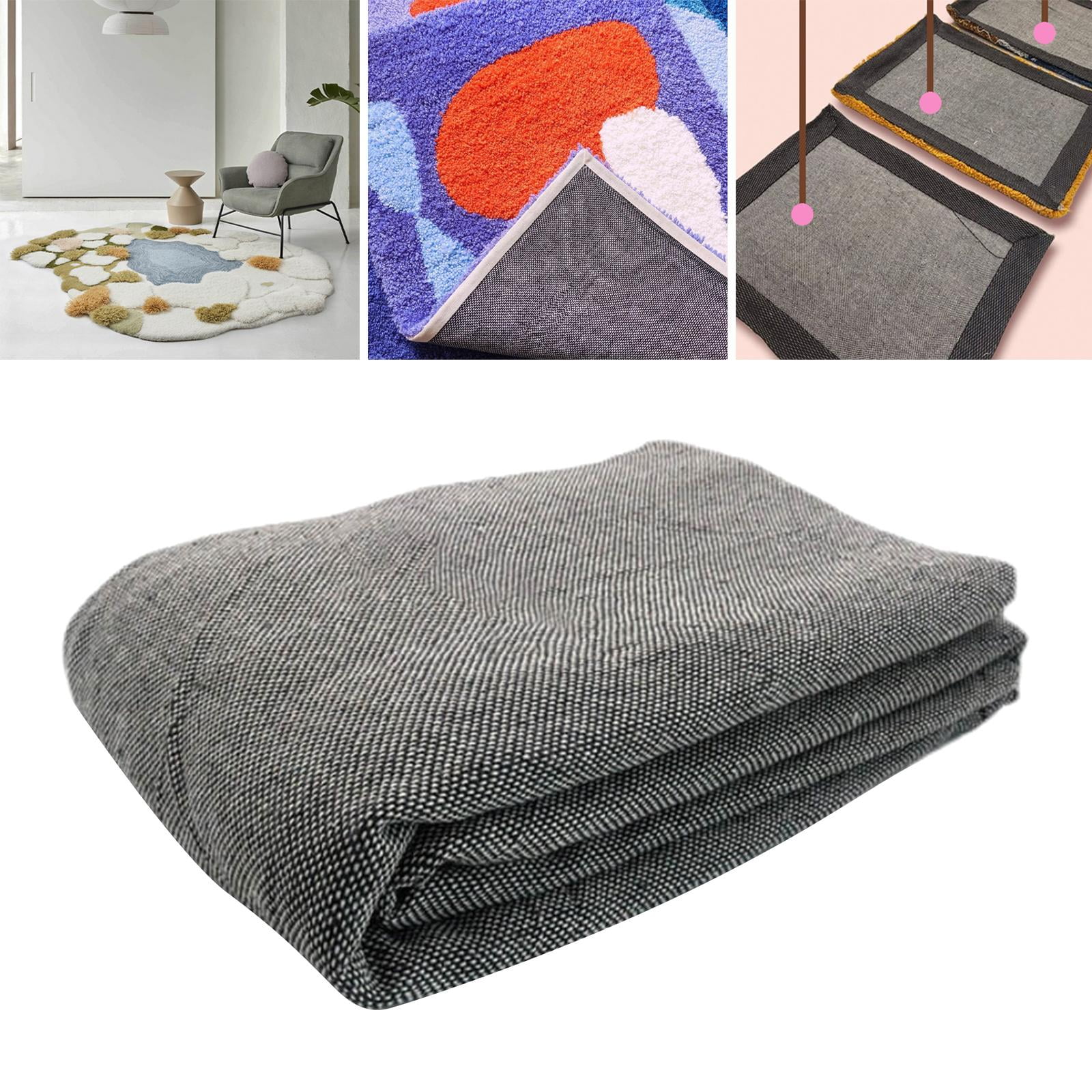 Carpet Primary Backing Fabric for Using Rug Machine Tapestry Carpet Rug Making Unbleached for DIY Handmade Muslin Fabric Dark Grey