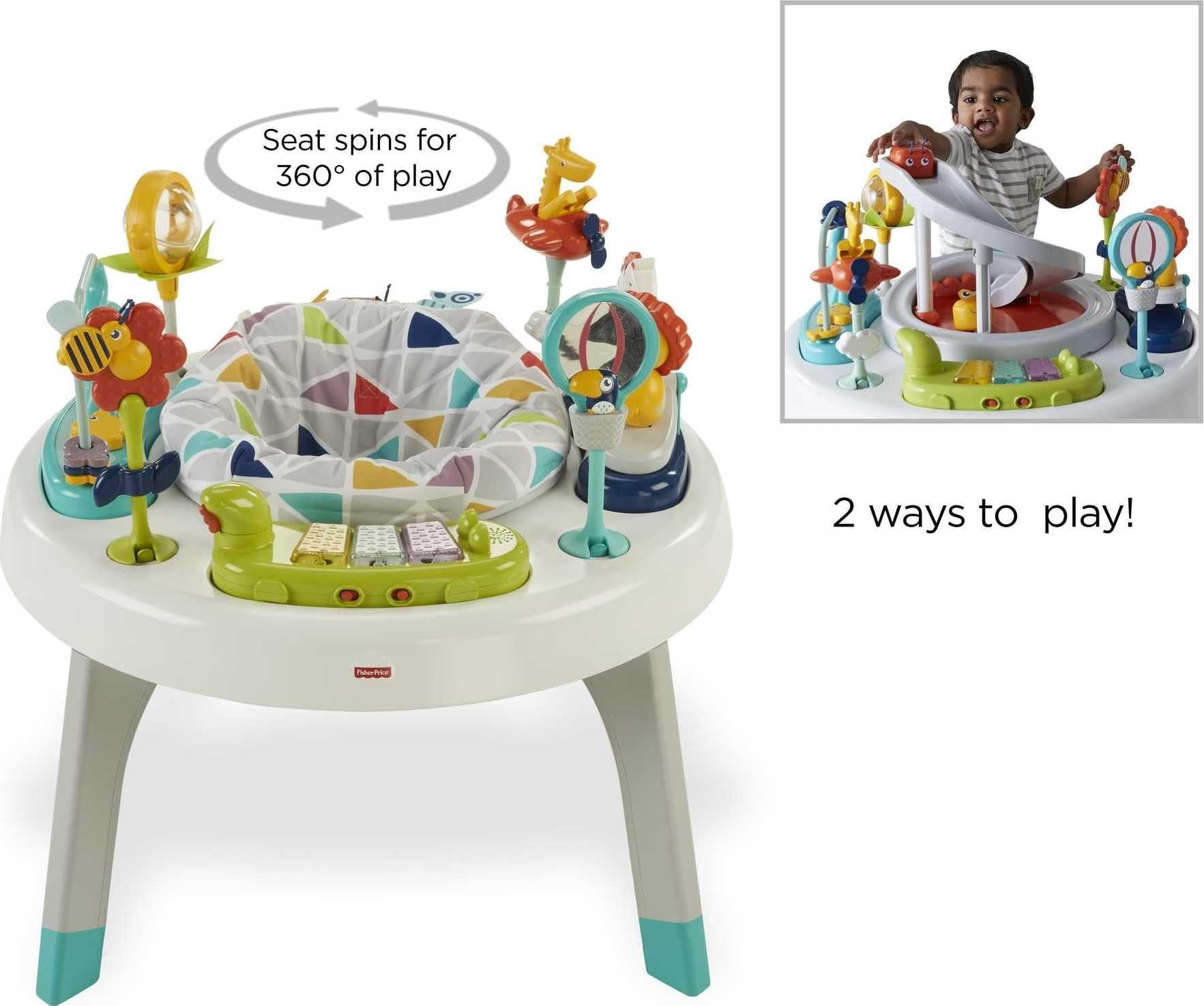 Fisher-Price 3-in-1 Sit-to-Stand Infant Activity Center and Toddler Play Table, Unisex