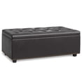 thumbnail image 3 of Simpli Home Hamilton 44 inch Wide Traditional Rectangle Lift Top Rectangular Storage Ottoman in Tanners Brown, Assembled, 3 of 13