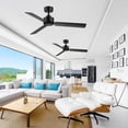 thumbnail image 5 of ALKAFY 2 Pack Industrial 48 Inch Remote Control Ceiling Fans Without Light, 3 Blades, 6-Speed Reversible DC Motor, Indoor Outdoor Use for Bedroom Patio, Black, 5 of 8