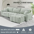 thumbnail image 2 of 110" L Shaped Modern Boucle Sofa Modular Sectional Cloud Couch with Ottoman, Tufted 4-Seat Deep Seat Sofa with Pillows for Living Room, Bedroom and Apartment, Light Green, 2 of 9