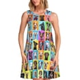 thumbnail image 1 of Bixox Robe Sans Manches à Imprimé Collage de Chiens Mignons pour Femmes avec Poches, Robe Débardeur Décontractée Longueur Genou pour l'Été-TTTG, 1 of 7