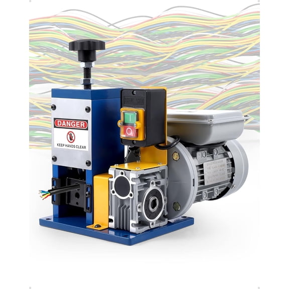 Telyswee Automatic Wire Stripping Machine for 0.06" -0.98", Wire Stripper Tool for 7/0-15 AWG, Electric Wire Stripper for Scrap Cable Copper Recycling