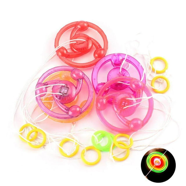 Line 10Pcs Flashing Luminous Spinning Top Toy Pull Line Flashing Flywheel Gift for Kids