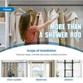 thumbnail image 2 of Shower Curtain Rods 29-78 inch, Adjustable Heavy Duty for Bathroom, Black, 2 of 7