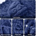 thumbnail image 3 of Kexcigo Wearable Blanket Hoodie Sherpa Fleece Shawl Blanket with Pockets Blanket Poncho Cape for Adults (Blue), 3 of 6