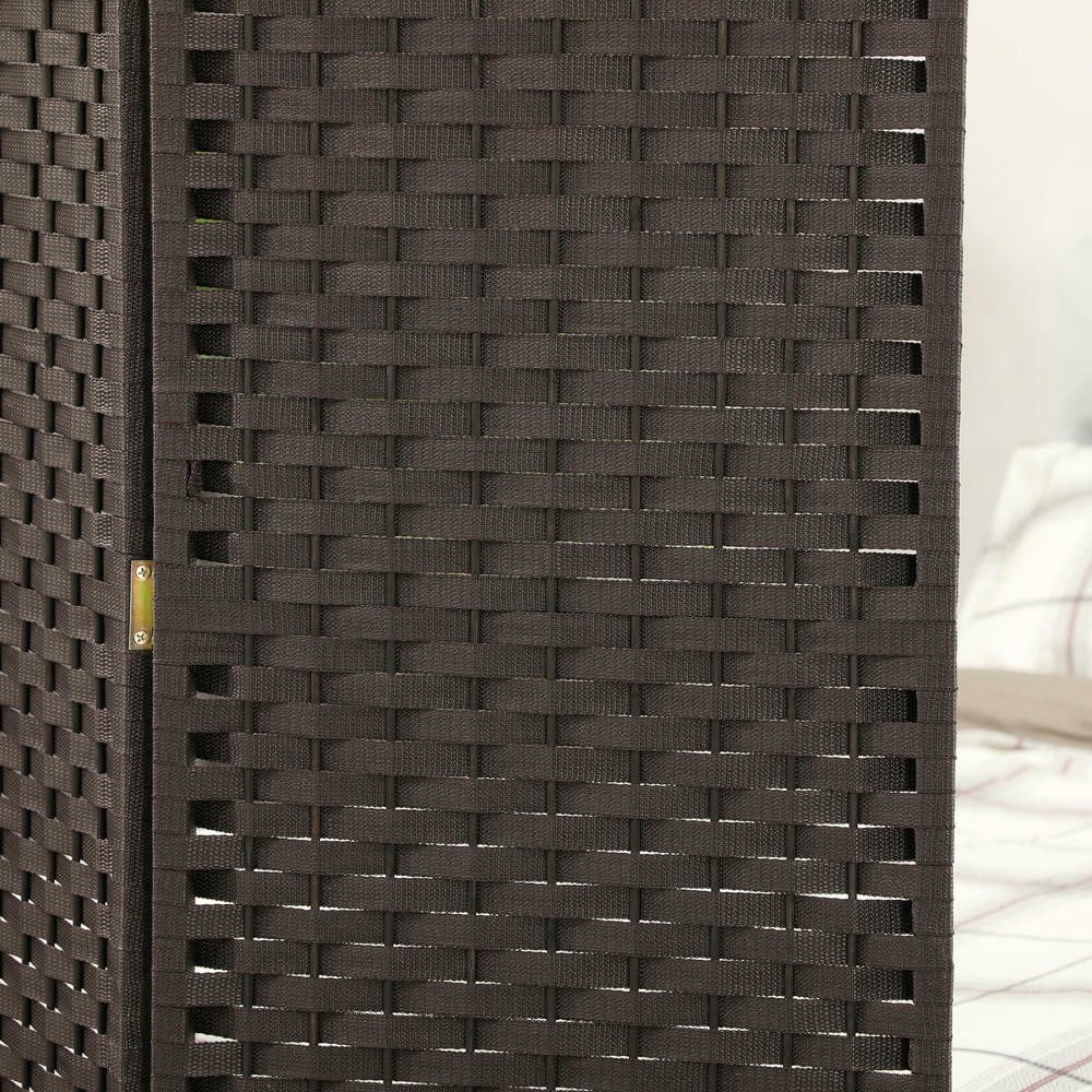 Resenkos 4-Panel 5.6' Tall Folding Room Divider - Freestanding Privacy Screen for Home Office, Brown