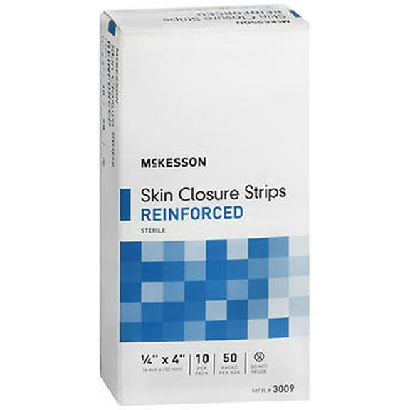 McKesson Skin Closure Strips Reinforced 1/4"x4" - 50 packs of 10 each