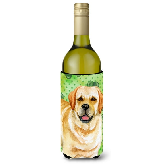 Carolines Treasures BB9838LITERK Golden Retriever St Patricks Wine Bottle Beverge Insulator Hugger  Wine Bottle