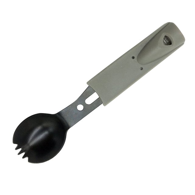 Spork Para Acampar Al Aire Libre Spork de acero inoxidable con silbato para campamento al aire libre, tenedor, cuchara, vajilla (caqui) Tmvgtek Para Estrenar