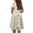 thumbnail image 5 of SCRAWLGOD Daisy Bee Dress Women Summer Dresses with Sleeves Casual Breathable Midi Dresses for Women Casual Short Sleeve Crewneck Swing Dress for Women for Picnic Size XS, 5 of 7
