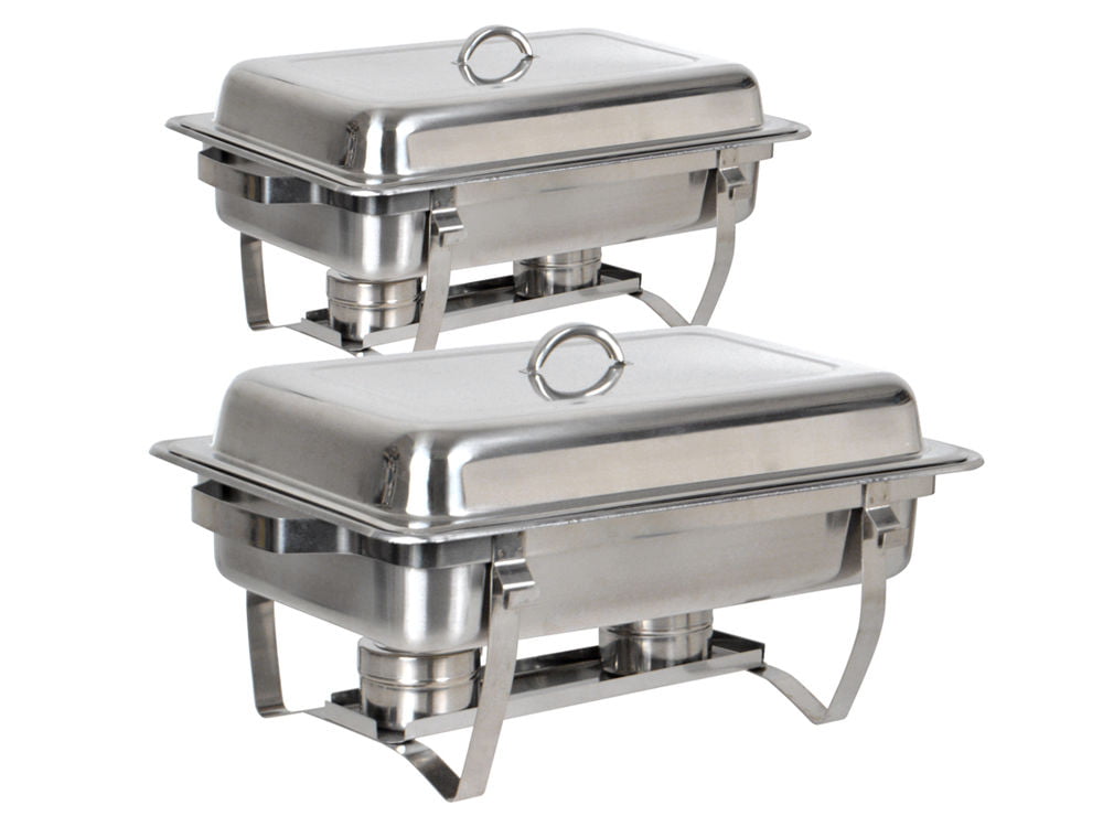 TMS 8qt Rectangular Dish Full Size Buffet Catering Stainless Steel 2 Pieces for sale online 