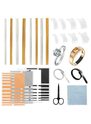 46PCS Invisible Ring Sizer Adjuster for Loose Rings, Ring Guards Resizer  for Men and Women, Spiral Ring Spacer Jewelry Tightener Fit Wide Rings 