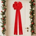 thumbnail image 4 of Dalrosia Extra Large Christmas Tree Topper Bow Bulk Red Velvet Ribbon with Golden Wire Christmas Wreath Bows for Xmas Winter Party Indoor Outdoor Supplies, 4 of 5