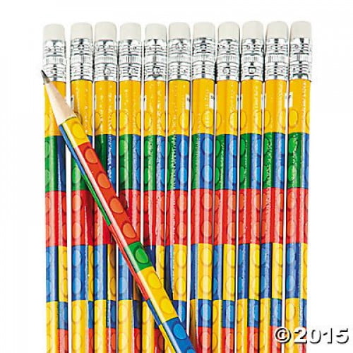 NEW Lego 9-pack Colored Pencils with 2 Toppers 