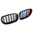 thumbnail image 3 of Astra Depot Dual Slats Front Kidney Grill Grille for 2009-2015 BMW F01 F02 740i 750li 760li 4-Door, Gloss Black M-Color, 1 Pair, 3 of 7