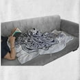 thumbnail image 6 of Hair Salon Soft Flannel Fleece Throw Blanket, Art Nouveau Style Mythological Medusa Hair Inspired, Cozy Plush for Indoor and Outdoor Use, 60" x 80", Navy Blue Pale Grey, by Ambesonne, 6 of 6