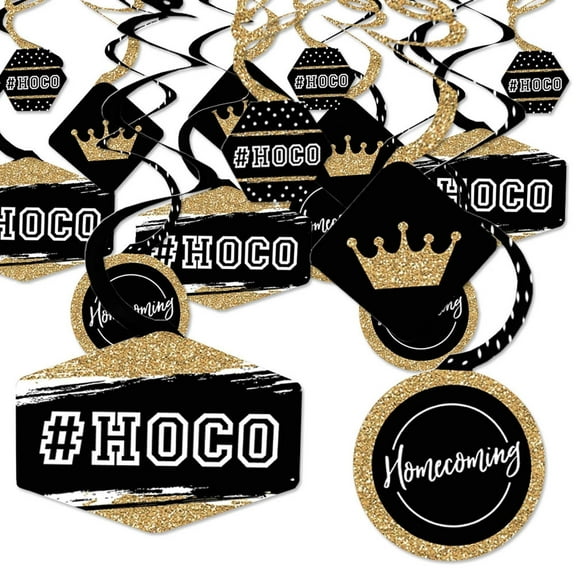 Big Dot of Happiness Hoco Dance - Homecoming Hanging Decor - Party Decoration Swirls - Set of 40