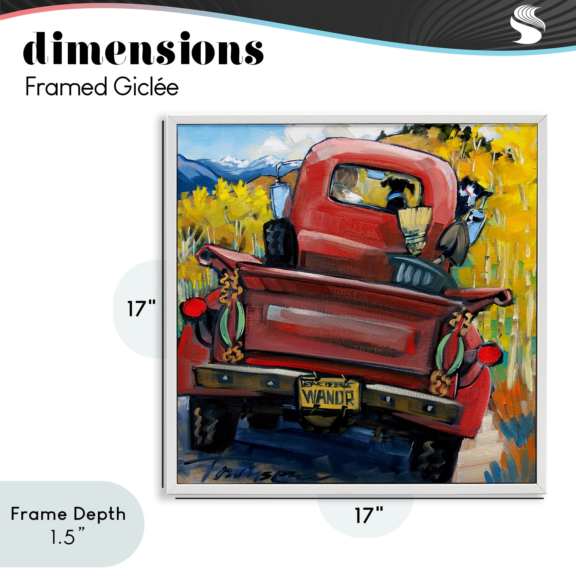 Stupell Industries Wander Truck Through Wheat Grass White Framed Giclee Art, design by CR Townsend