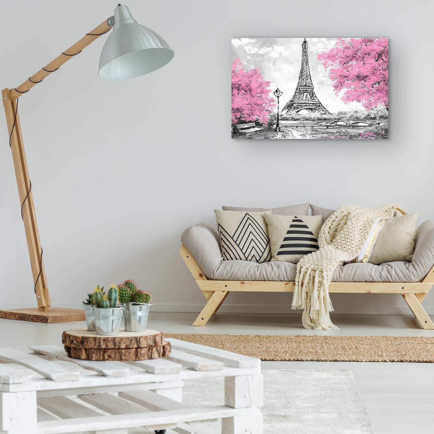Details about   EIFFEL TOWER PARIS WITH PINK TREES PHOTO  PRINT ON WOOD  FRAMED CANVAS WALL ART 