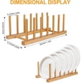 thumbnail image 2 of Estante para platos de bambú estante vertical para secado de vajilla organizador de armario cocina para platos ollas tapas tazones tablas de cortar y libros, 2 of 7