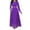 Purple, variant on IROINNID Savings Semi Formal Dress for Women Long Sleeve A-Line Dress Retro Round Neck Printed Long Skirt,Blue
