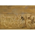 thumbnail image 2 of Peter Paul Rubens 18x14 Gold Ornate Wood Frame and Double Matted Museum Art Print Titled - A Hawking Party, 2 of 4
