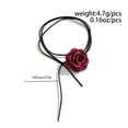 thumbnail image 6 of Red Rose Flower Choker Necklace Big Camellia Floral Collar Choker Necklaces Black Long Velvet Choker for Women Bride, 6 of 6