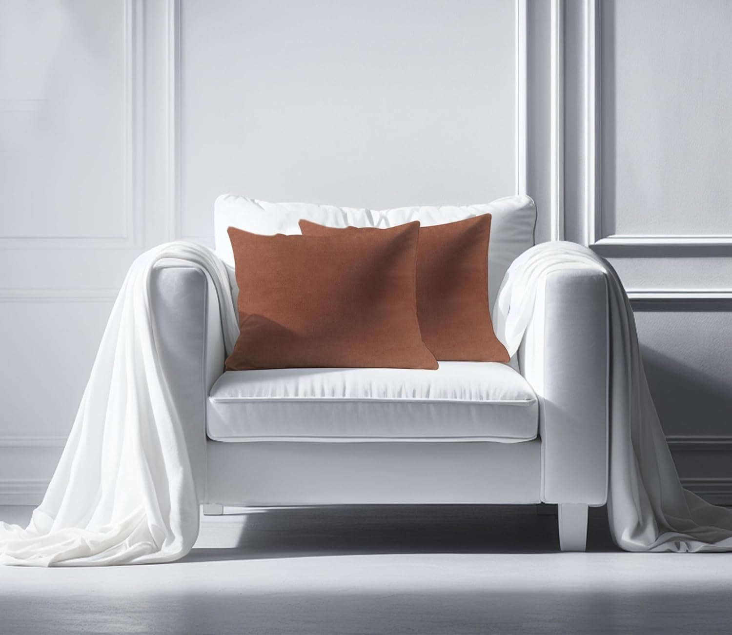 A1HC Hypoallergenic Down Alternative Pillow Inserts, 12x20 in, Rectangular, Pack of 2, Irish Coffee