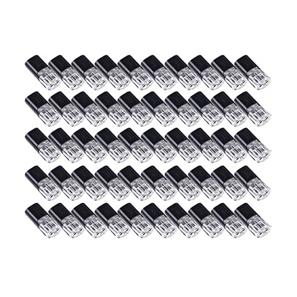 50PCS Double-Wire Push-In Connector with Locking Buckle,Low Voltage Wire Connectors,No Wire-Stripping Required